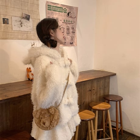 Kawaii Lamb Cashmere  Warm Cotton Short Jacket  wt029
