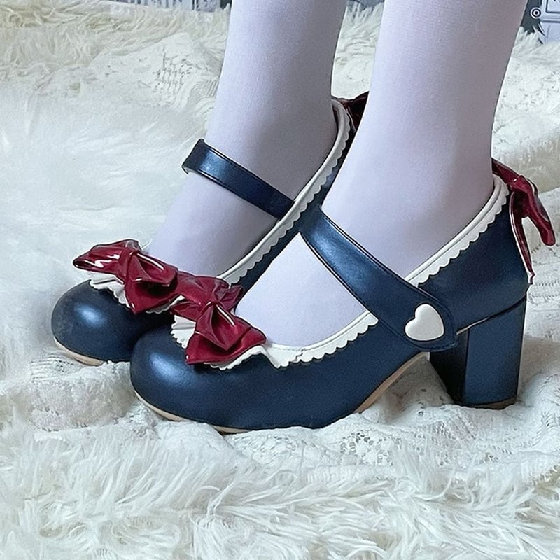 リボンロリータパンプス_(ヒール高4.5cm) sh031 | 可愛い服量産型服 リボンロリータパンプス_(ヒール高4.5cm) sh031 | 可愛い服量産型服