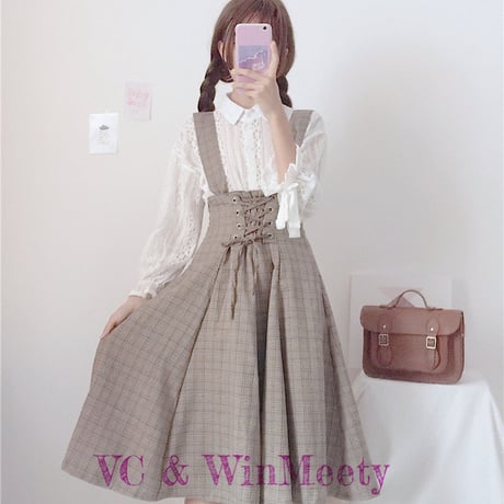 24cmShop 可愛い服長袖シャツ+ジャンパースカート2点セット 150