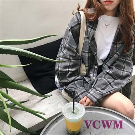 チェックロングシャツ  1027