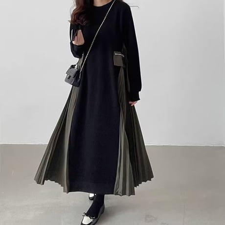 韓国ファッション長袖ワンピースopf160