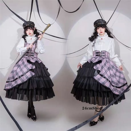 アシンメトリーフリルドレスセット opf139