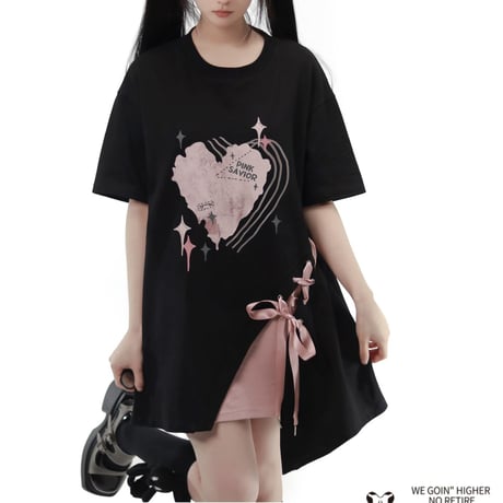 24cmShop可愛いリボンHeartPrint T-shirt tx076