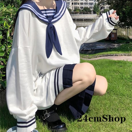 24cmshop ドロップショルダーうさ耳セーラートップス 1136