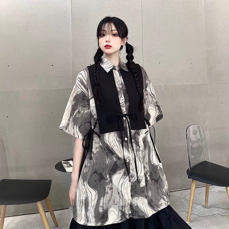 24cmShop ファッション  ベスト+シャツ  2つのセットcy024