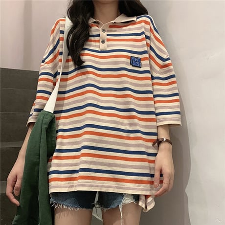 24cmShop可愛い服ストライプのPolo Tシャツ 1240
