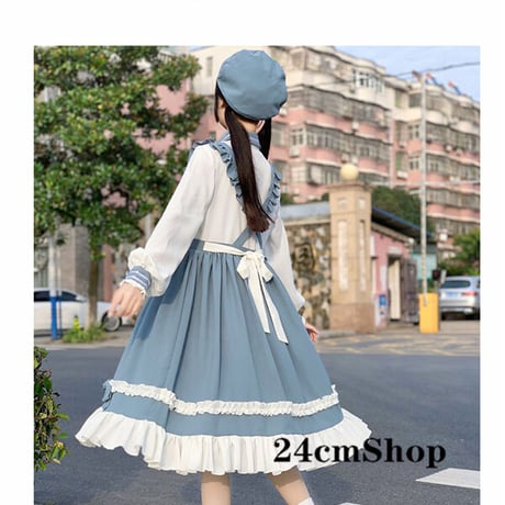24cmShop重ね着風フリルリボンガーリーワンピース 612