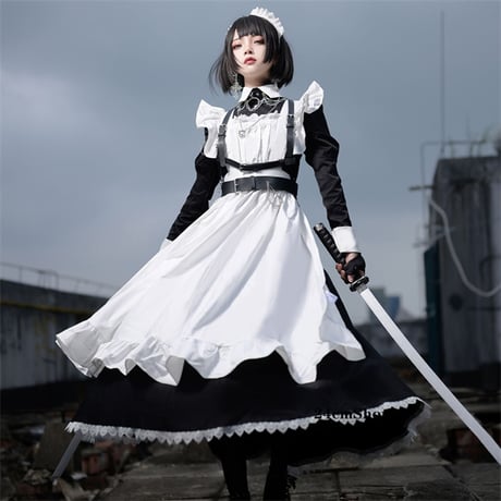 ヴィクトリアンロングスカート格式メイド服 opf112