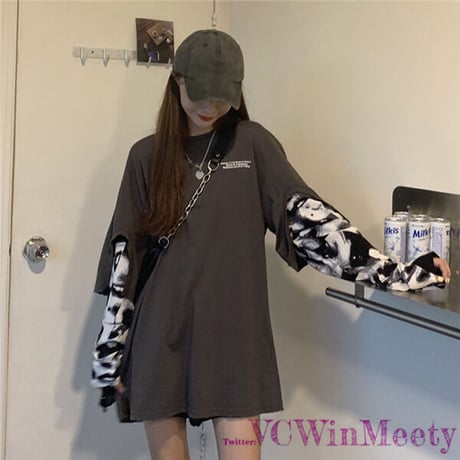 Tops  二色長袖T-シャツ  552