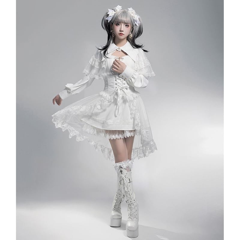 地雷系ゴシックレース3点セットアップ ops0100 | 可愛い服量産