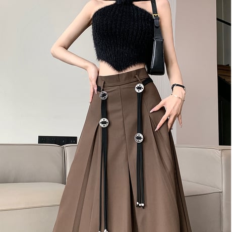 24cmShop アシメプリーツフレアスカート cq001
