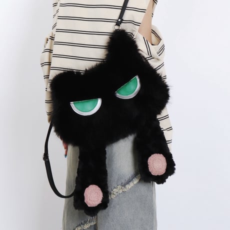 24cmShop 可愛い顔隠し猫リュック レディース 秋冬 ふわふわ ぬいぐるみ風 ショルダーバッグ b067