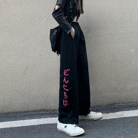レトロモダンバイカラーパンツ kz013