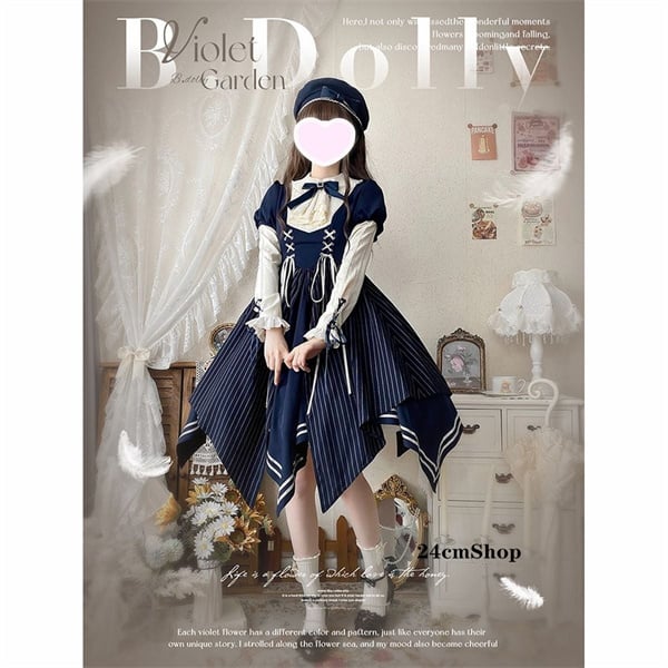 ケープ付きエレガントロリータワンピースセット opf032 | 可愛い服量産