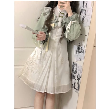 24cmShop中国風ファッション かわいいワンピース2点セットsus201