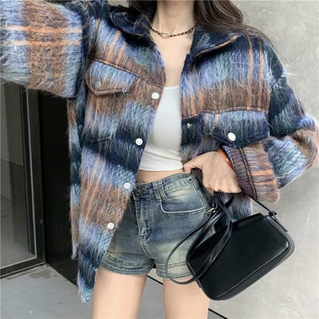 Kawaii Colorful Plush and Thickened Shirt  wt046