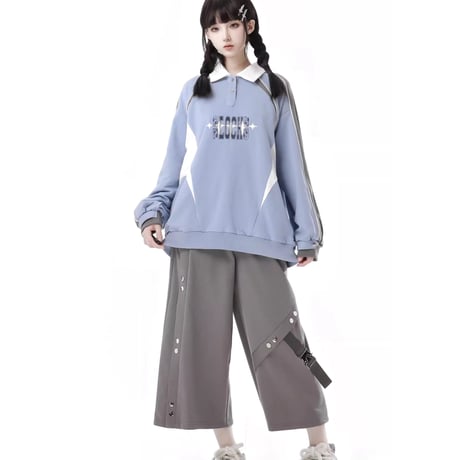 トップス（polo)+ ロングパンツ 2点セットsus155