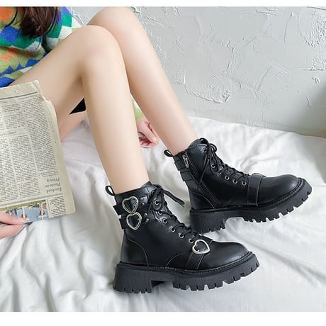 24cmShop 人気心型レザー厚底風ファッションシューズ 1355