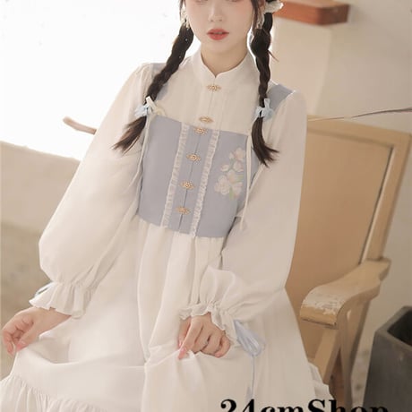 24cmShop 中国風短いジャックと白いワンピース 1276