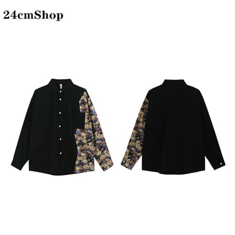 24cmShop原宿風総柄フラワー ビッグシャツ1338