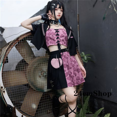 24cmShop 可愛いベスト＋シャツ＋スカート３点セツト 1292