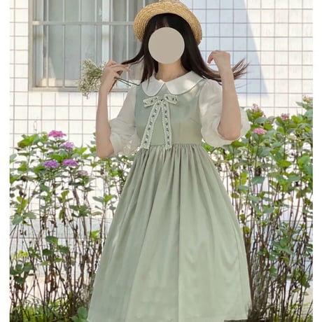 可愛い春服刺繍ワンピース 809