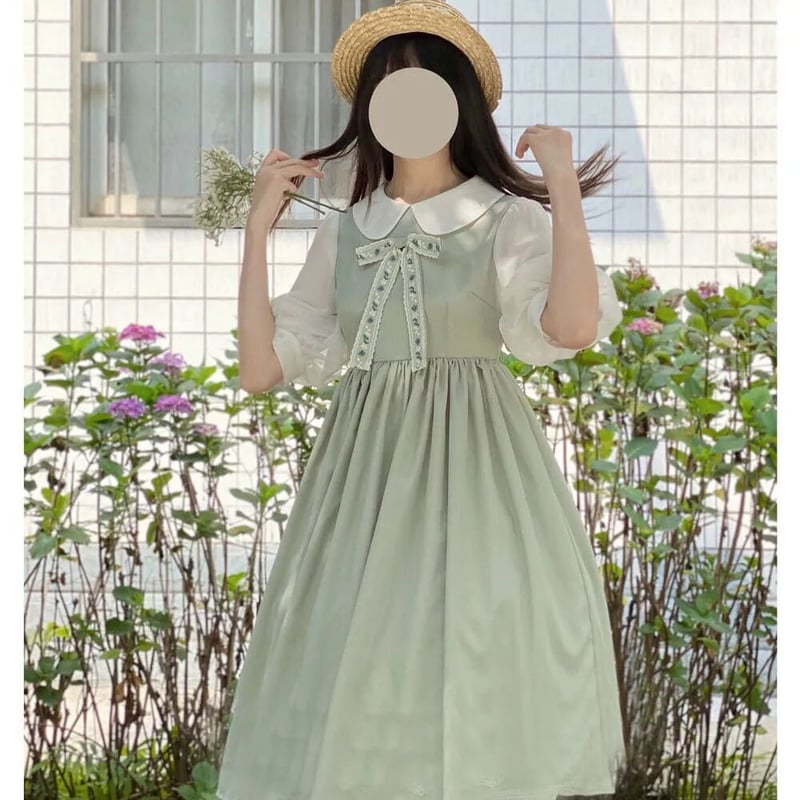 可愛い春服刺繍ワンピース 809 | 可愛い服量産型服通販24cm