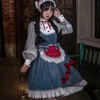 雪が降る夜トナカイ刺繍ワンピース  opf136