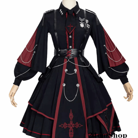 24cmShopゴシックロザリオワンピース＋レザーコルセット1377