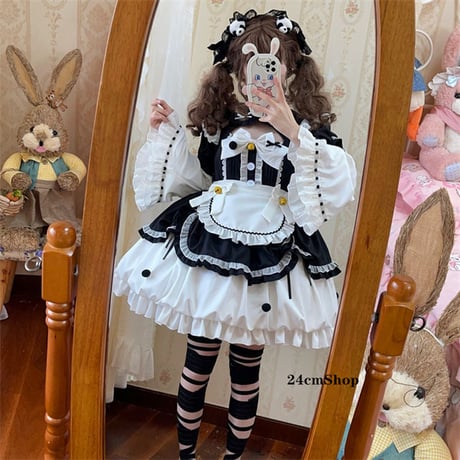 フリルつけ袖リボンメイド服 opf025