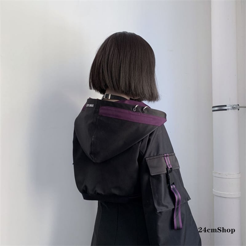 サブカル ジッパー付きジャケット 24cmShop サブカル系ショートジャケットとワンピースsuf013