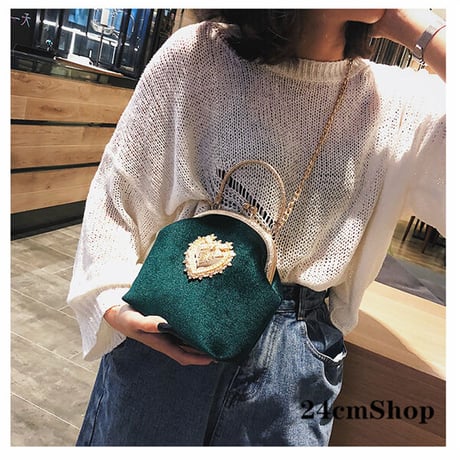 24cmShopトップハンドル-ビジューチェーンバッグ  1211