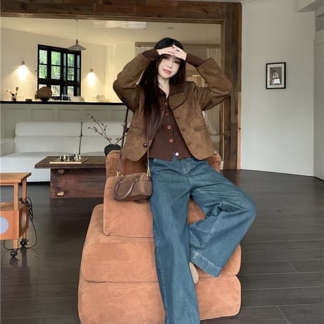 Kawaii Brown Colorful  Short Jacket  wt043