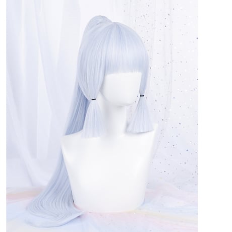 『神里綾華』原神 Cosウィッグ ヘアネット付き W003
