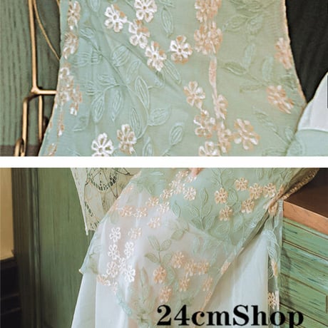24cmShop シフォンレイヤードフラワーチャイナドレス 1208
