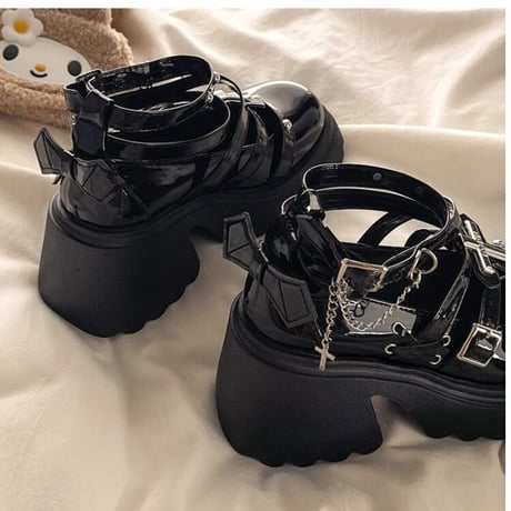 24cmShopパンク風厚底ロリータ革靴 JKレディースシューズ sh125