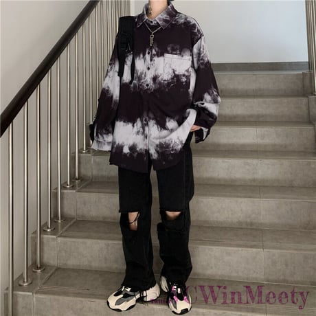 Tops モノクログラフィックボーダーシャツ 654