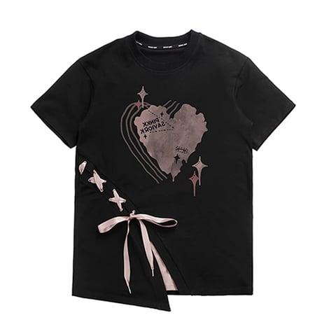 24cmShop可愛いリボンHeartPrint T-shirt tx076