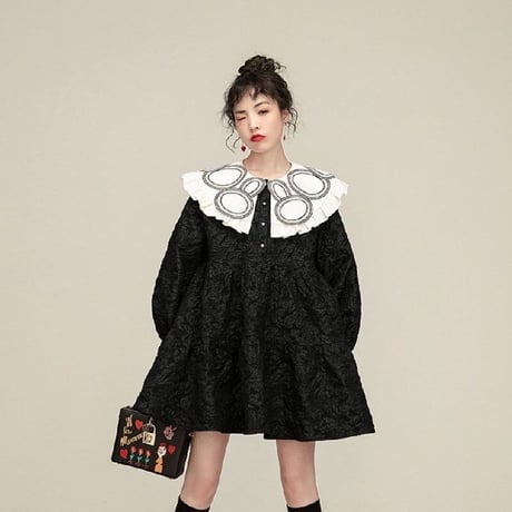 可愛い服ジャカードのワンピース  24cm-682