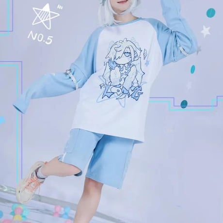 【天使界隈】ロンT（スリーブ取り外し可能）+ショートパンツ 2点セット sus148