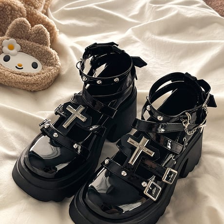 24cmShopパンク風厚底ロリータ革靴 JKレディースシューズ sh125