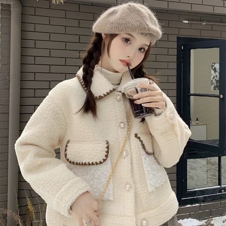 Kawaii Pink Cotton Short Jacket  wt040