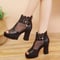 Shoes レース編み上げショートブーツ 356
