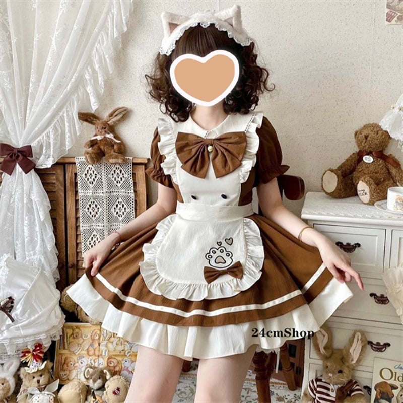 半袖フリル肉球メイド服 opf055 | 可愛い服量産型服通販24cm 半袖フリル肉球メイド服 opf055 | 可愛い服量産型服通販24cm