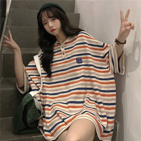 24cmShop可愛い服ストライプのPolo Tシャツ 1240
