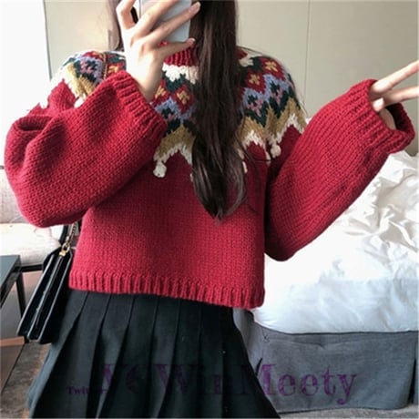 Tops メリヤスのニットシャツ 273