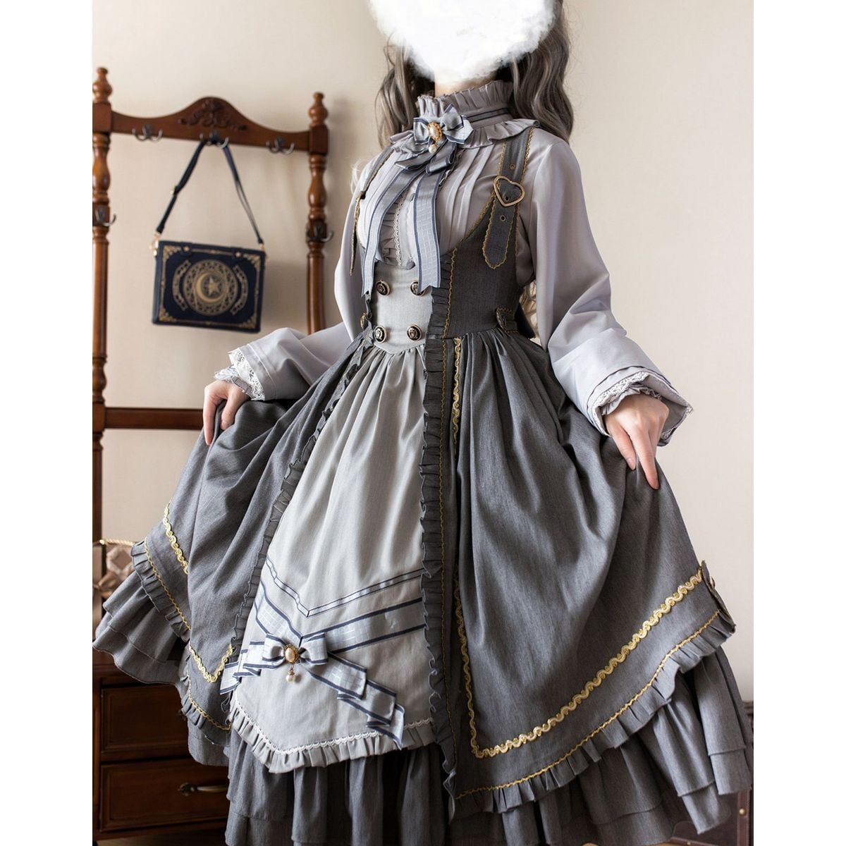 クラシカルケープ付きロリータセットアップ 1412 | 可愛い服量産型服
