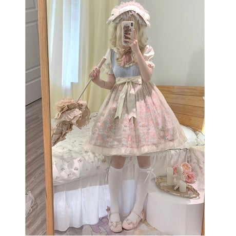 24cmShop かわいい ロリータ 半袖 ワンピース ops052