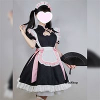 チャイナ風ツーサイドリボンメイド服  opf121