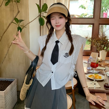 24cmShop 韓国ファッションブラウス + スカート2点セット sus096